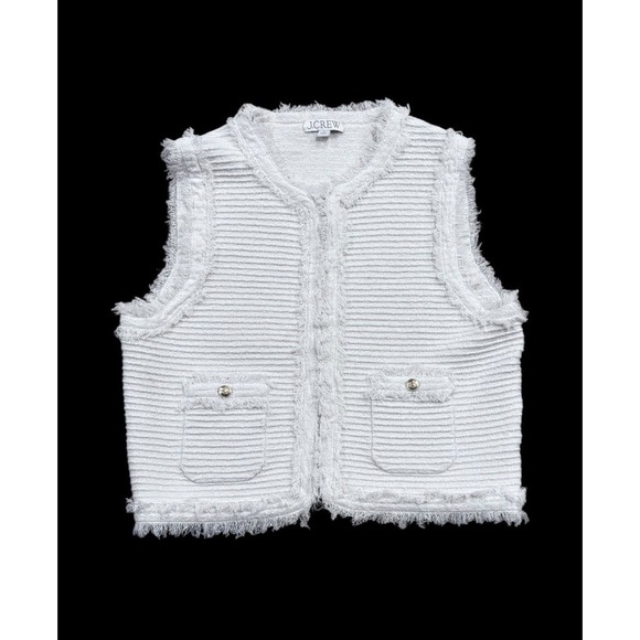 Jackets & Blazers - J.CREW Textured Vest Jacket Top‎ in Fine Boucle Women's Size Medium